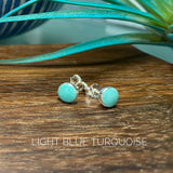 Gemstone Bezel Stud Earrings