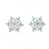 Exquisite Sparkling Snowflake Stud Earrings