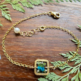 Tourmaline Gemstones | Real Wild Flowers | Shimmering Gold Bracelets