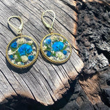 Blue and White Flower Garden Earrings - BG 28