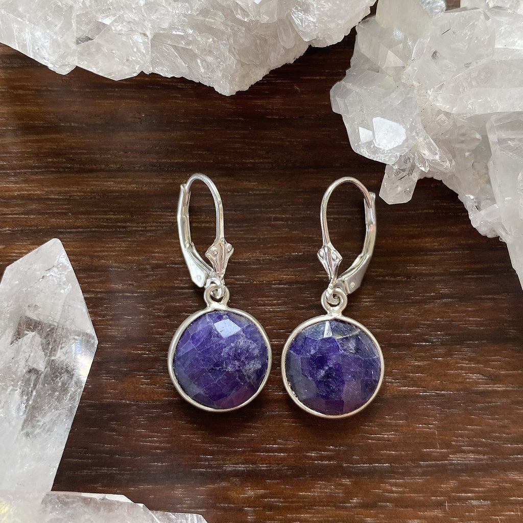 Blue Lapis Bezel Earrings