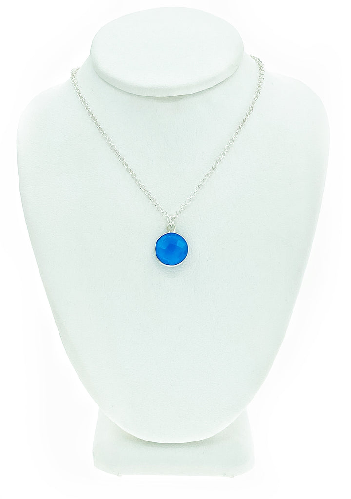 Blue Chalcedony Gemstone Necklace