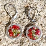Red and White Wildflowers Earrings - BG26