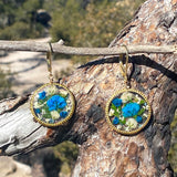 Blue and White Flower Garden Earrings - BG 28