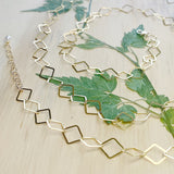 Gold Diamond Chain Long Necklace