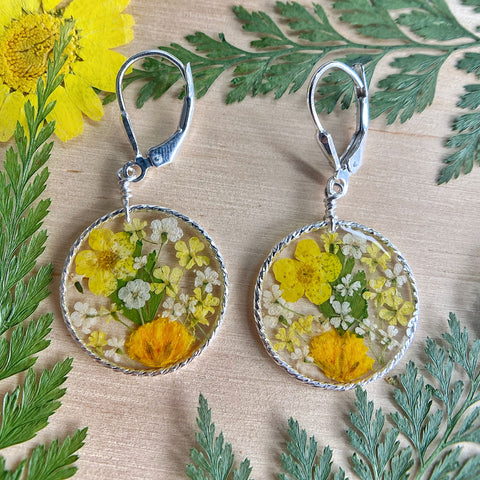 Yellow Botanical Garden Earrings - BG49