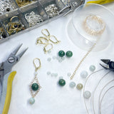 Jade Tri-Colored Diamond Earrings