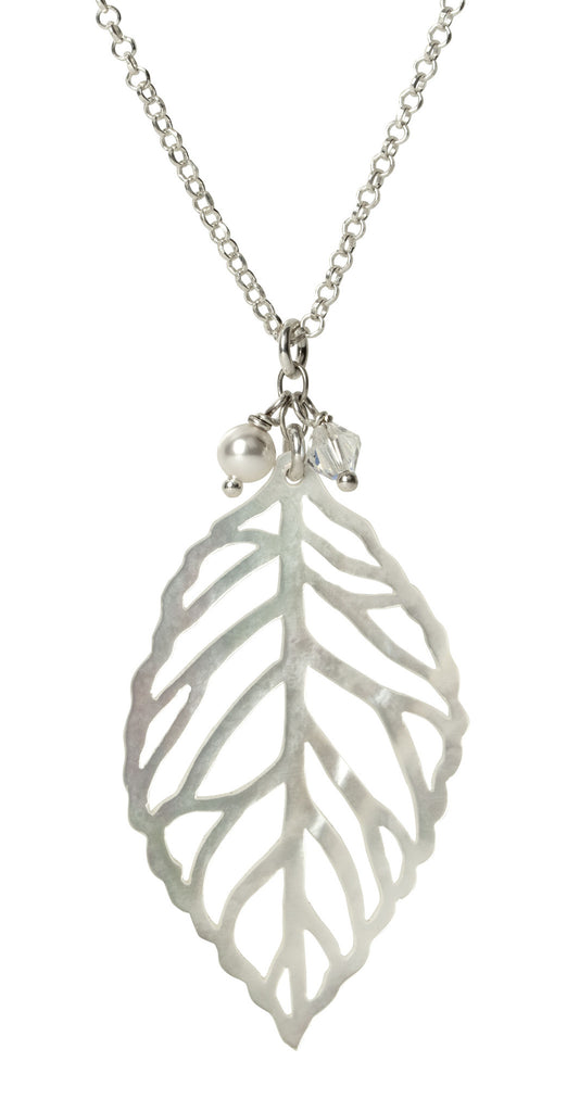 Mother of Pearl Leaf Necklace