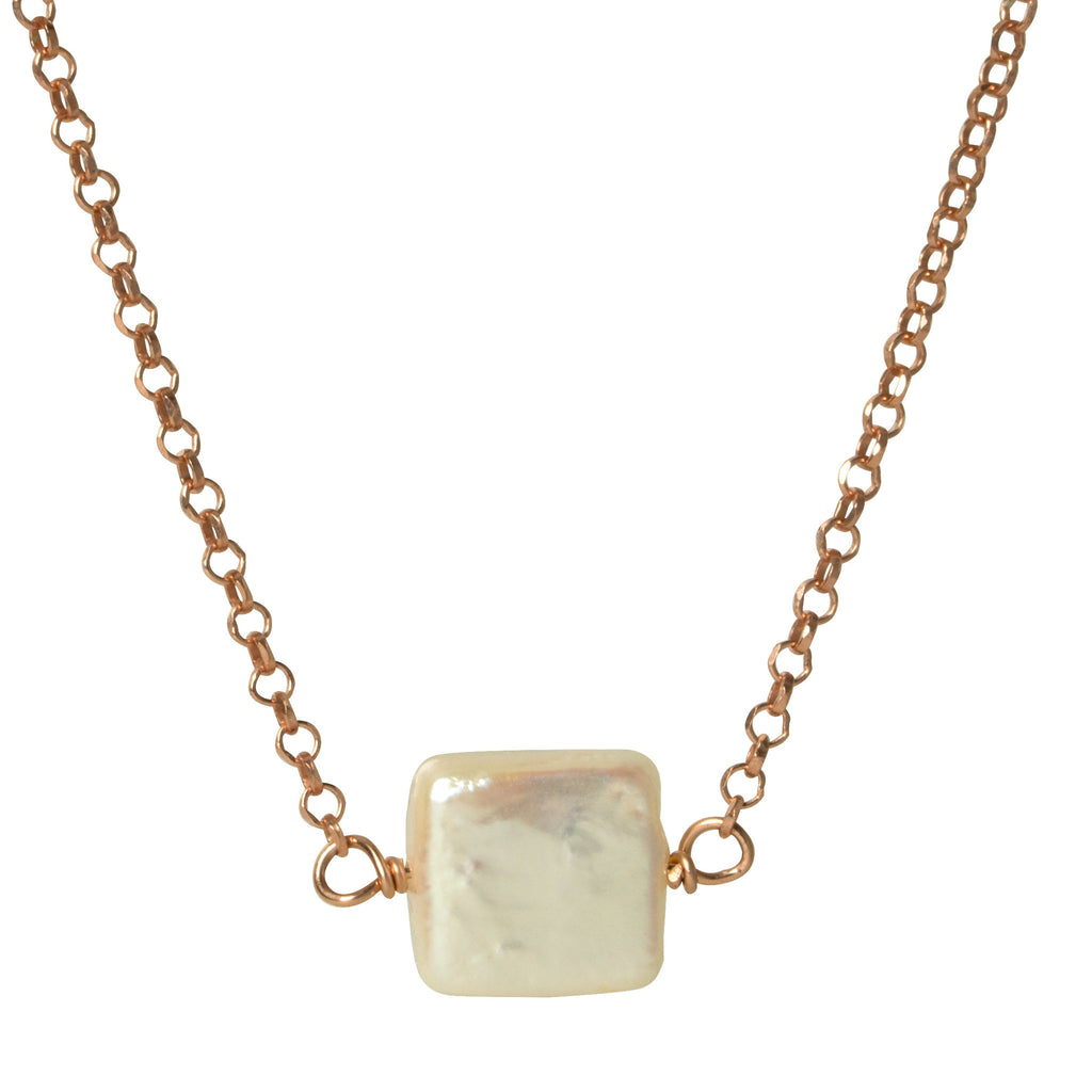 Mother of pearl square necklace