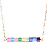 Crystal Logo Bar Necklace