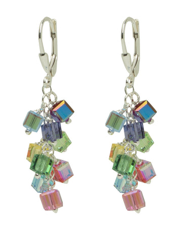 Logo Crystal Charm Earrings