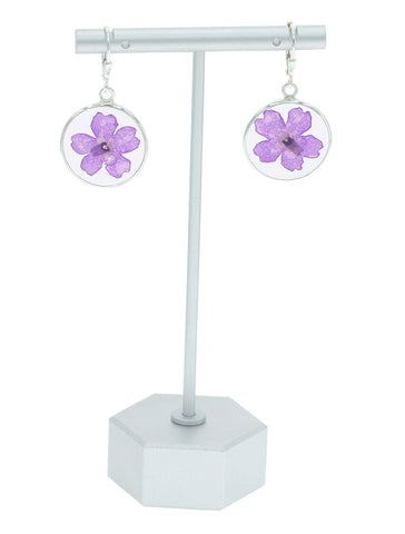 Purple Petunia Flower Earrings - BG8