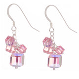 Ruby Red 4 Swarovski Crystal Cube Earrings