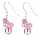 Light Sapphire 4 Swarovski Crystal Cube Earrings
