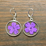 Purple Petunia Flower Earrings - BG8