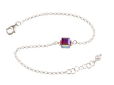 Emerald Green Crystal Cube Chain Bracelet