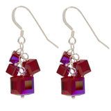 Light Sapphire 4 Swarovski Crystal Cube Earrings
