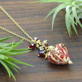 Red Ca D'Oro Venetian Glass Heart Necklace