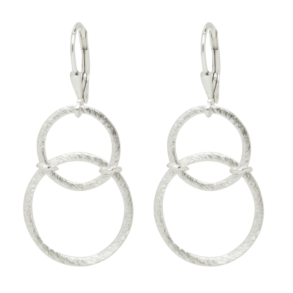 Silver Abstract Circle Earrings