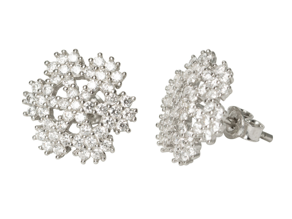 Snowflake Flower CZ Earrings