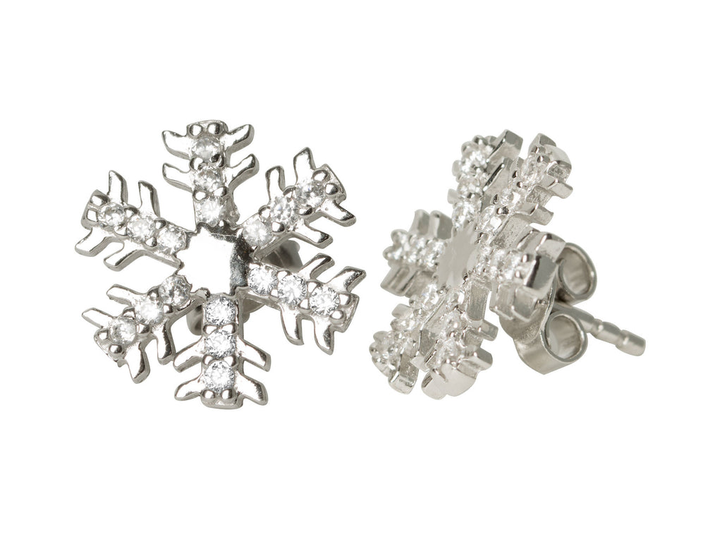 Snowflake CZ Stud Earrings