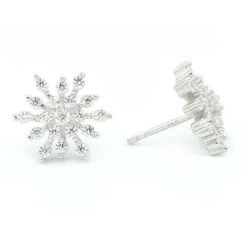 Snowflake Starburst Stud Earrings