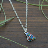 Colorful Crystal Loving Heart Necklace