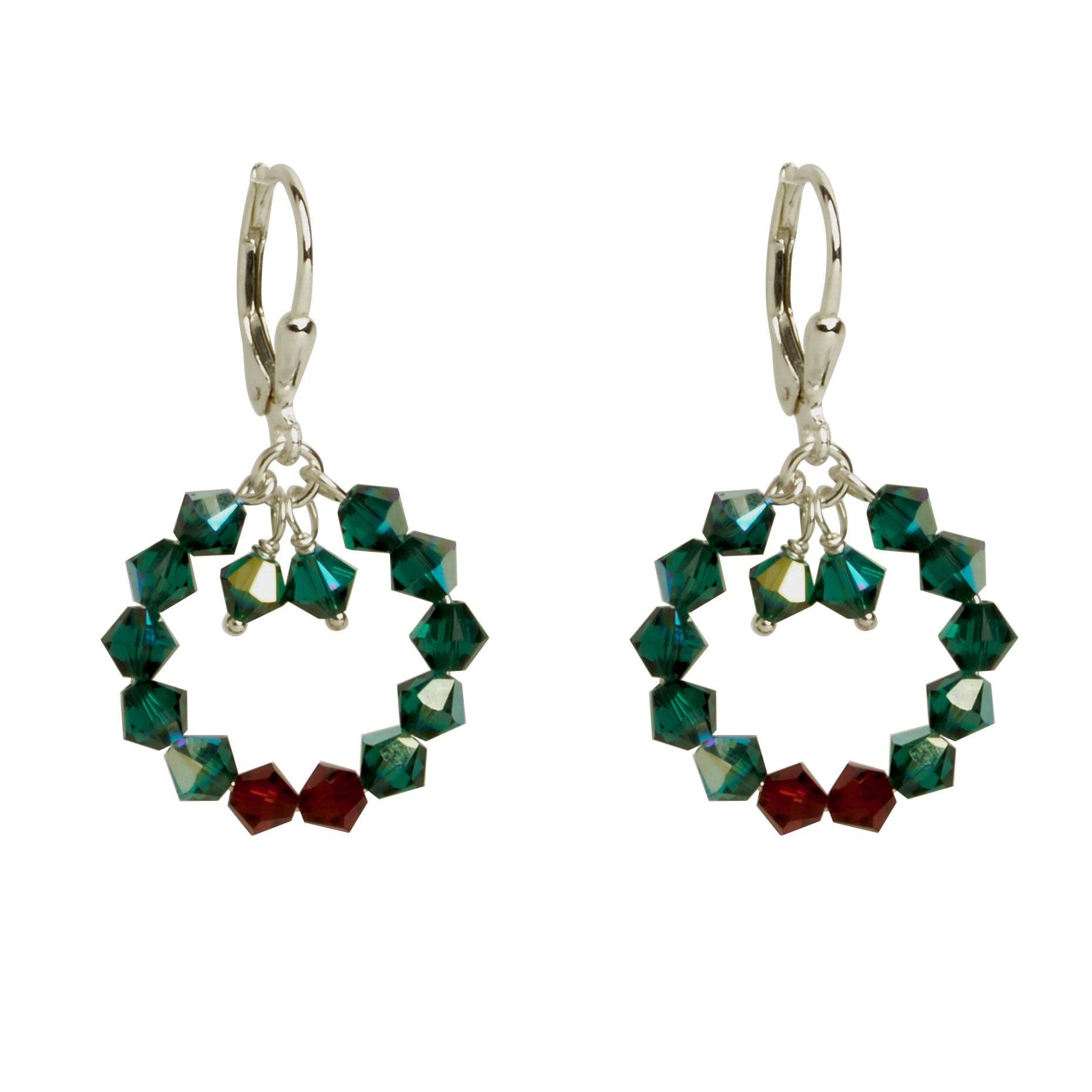 Holiday Wreath Crystal Earrings