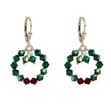 Holiday Wreath Crystal Earrings