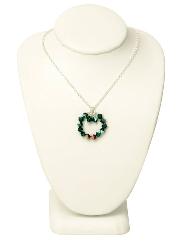 Holiday Wreath Crystal Necklace